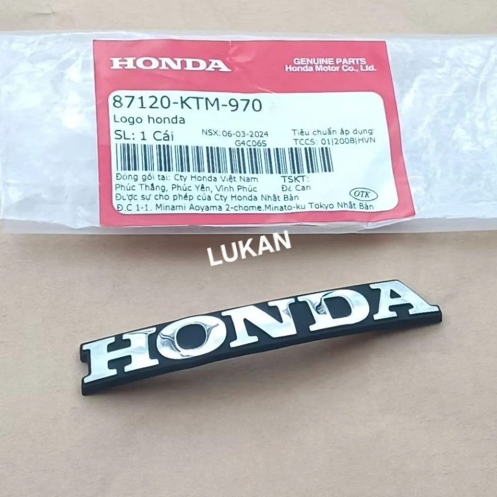 Tem logo nhựa mặt nạ trước FUTURE 2, MẬP, LED 125... zin Honda 87120-KTM-970