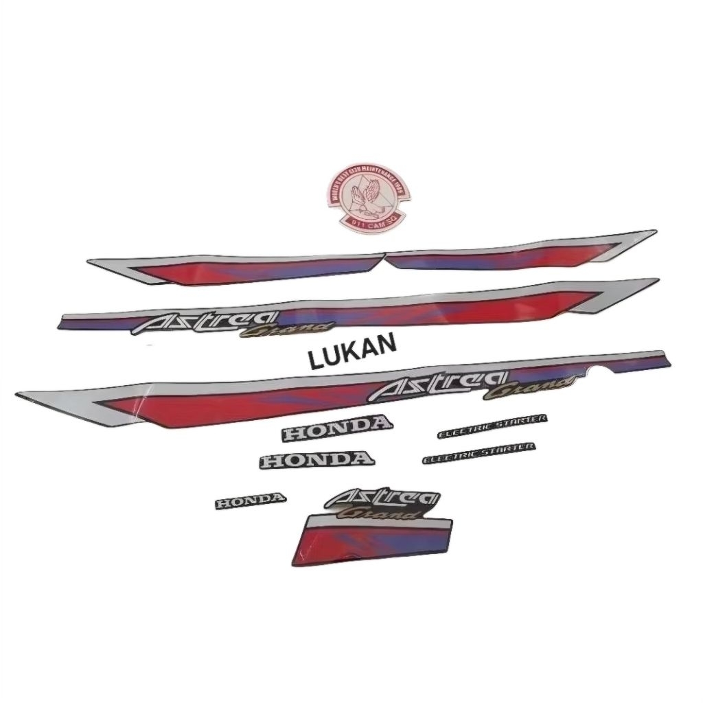 Bộ tem dán xe DREAM Lùn ASTREA đỏ cao cấp