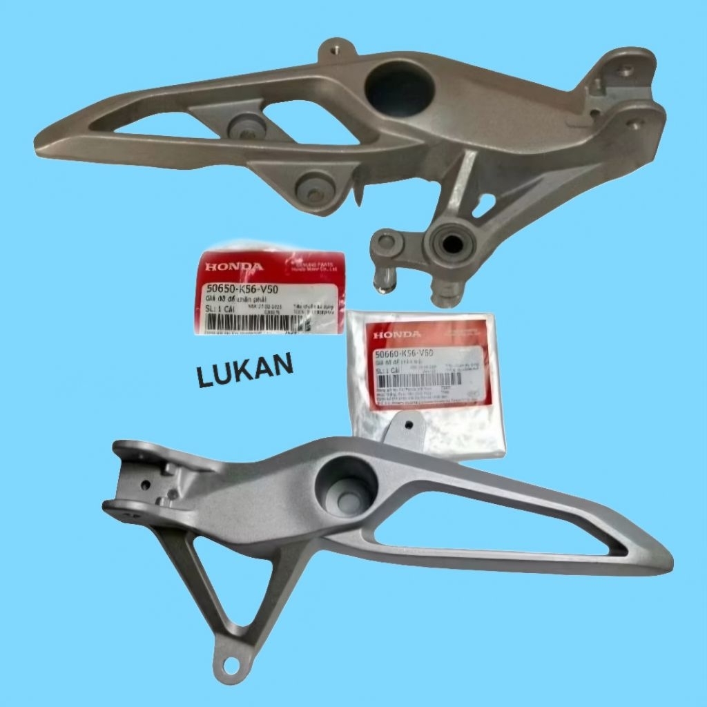Cặp đùi pass nhôm gác chân trước, giữa WINNER X, RS 150 zin Honda 50650-K56-,V50, 50660-K56-V00 - Ảnh 2