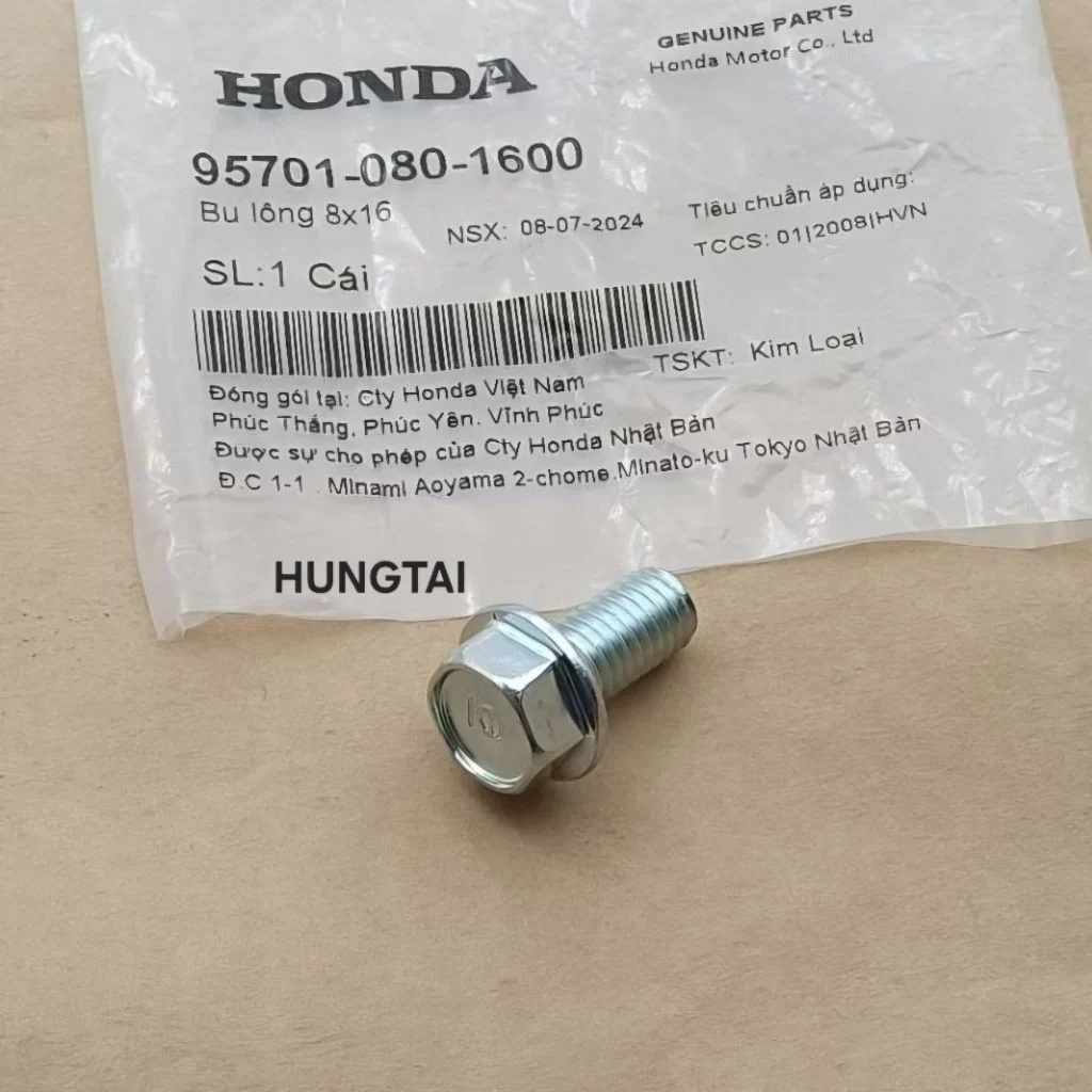Ốc thùng bình xăng WAVE Thái, ALPHA, ZX, FUTURE 1.... zin bu lông 8x16 95701-080-1600 - Ảnh 5
