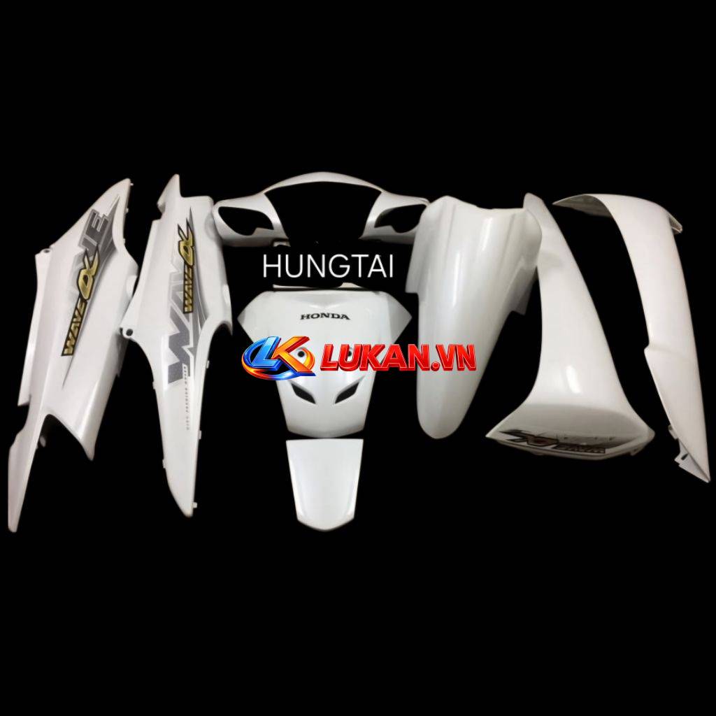 Bộ nhựa dàn áo, võ xe WAVE A, ALPHA 2016.... Trắng zin Honda - Ảnh 2