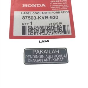 Tem thông số thùng bình xăng WINNER, SONIC, RS 150... zin Honda 87503-KVB-930