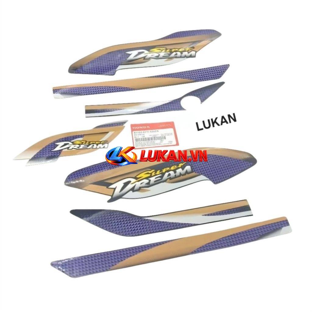 Bộ tem dán xe Super DREAM Việt tím 2004....