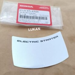Tem Electric nhựa ốp yếm khóa giữa WAVE A, RS, S100, RSX.... Bạc zin Honda 87131-KTL-670ZA
