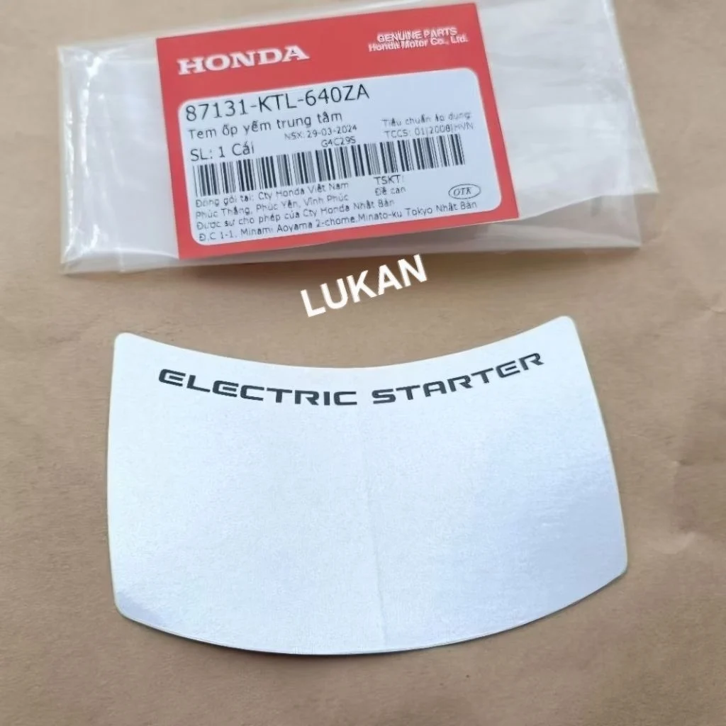 Tem ELECTRIC nhựa yếm khóa WAVE A, RS, S100... Bạc zin Honda 87131-KTL-640ZA - Ảnh 4