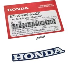 Tem chữ Honda ốp nhựa đuôi rùa WAVE ALPHA Xanh zin 87110-KRS-860ZD