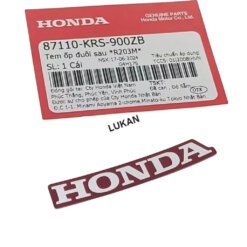Tem chữ Honda nhựa ốp đuôi rùa WAVE ALPHA nâu zin 87101-KRS-900ZB