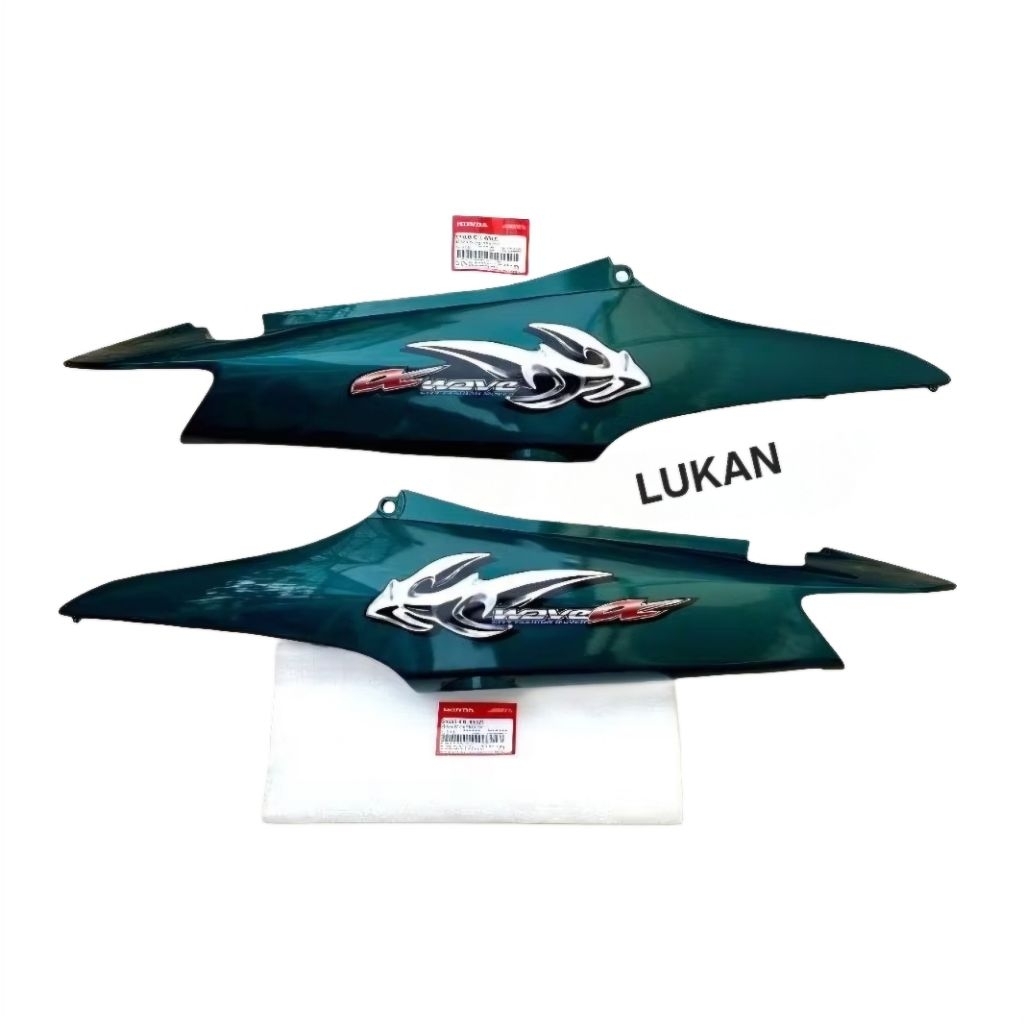 Cặp nhựa ốp võ thân sườn, áo WAVE A, ALPHA Xanh xương cá zin Honda - Ảnh 2