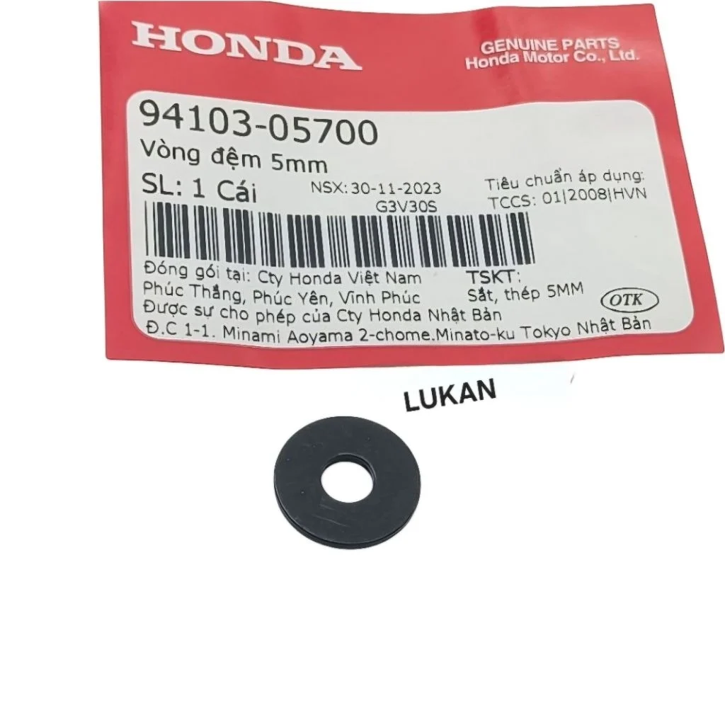 Lông đền cần kéo dây le, e gió WAVE Thái, ALPHA, ZX, FUTURE... zin đệm phẳng 5mm 94103-05700 - Ảnh 3