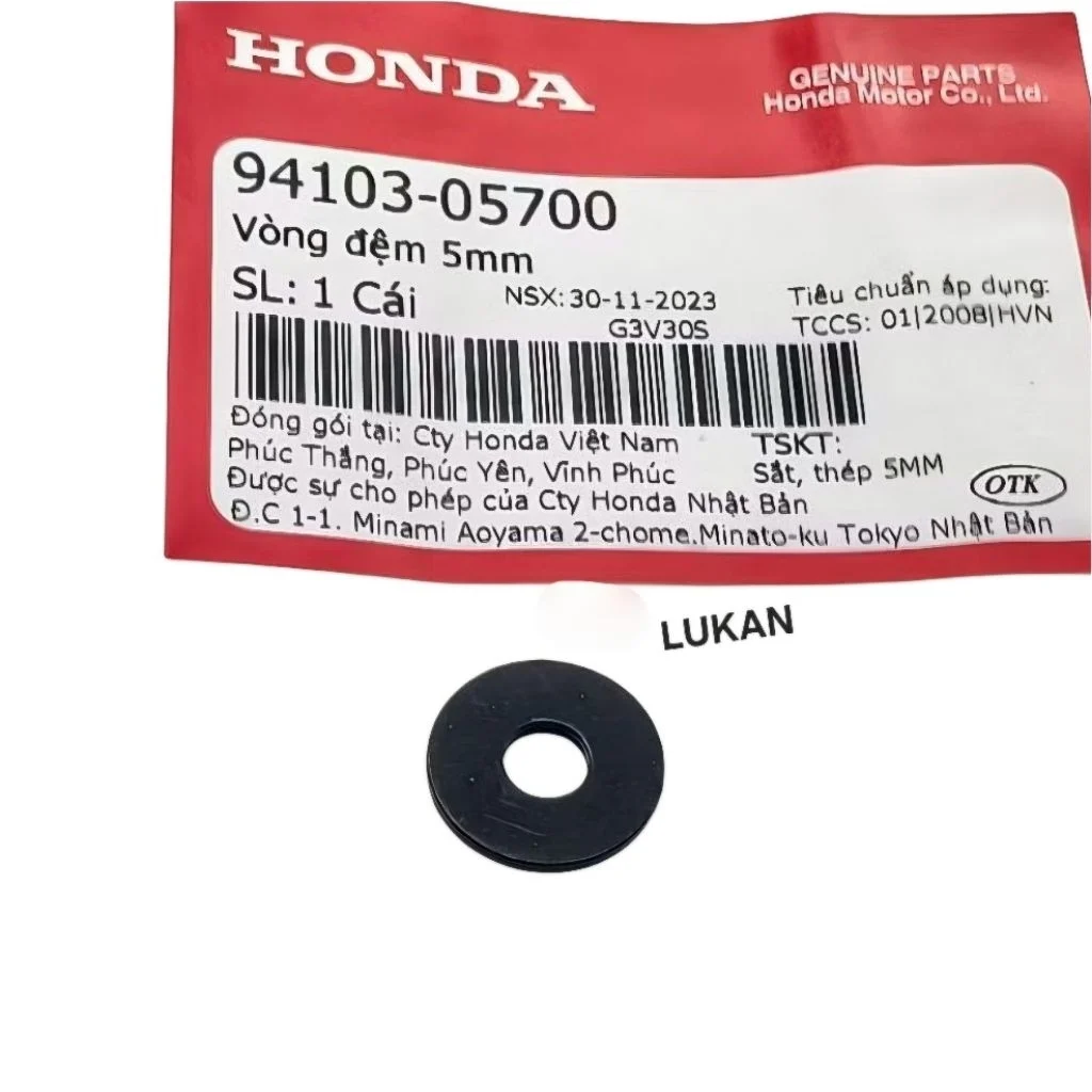 Lông đền cần kéo dây le, e gió WAVE Thái, ALPHA, ZX, FUTURE... zin đệm phẳng 5mm 94103-05700 - Ảnh 4