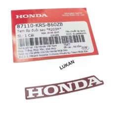 Tem chữ Honda dán nhựa ốp đuôi, mu rùa WAVE ALPHA Nâu zin 87110-KRS-860ZB