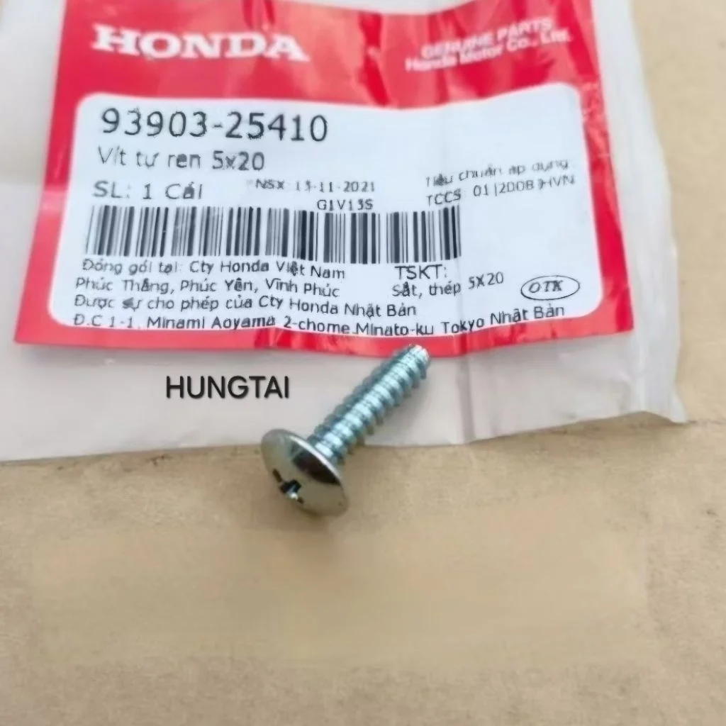 Ốc nhựa võ đầu đèn, bao tử lọc gió DREAM, WAVE, FUTURE... zin. vít 5x20 93903-25410 - Ảnh 4