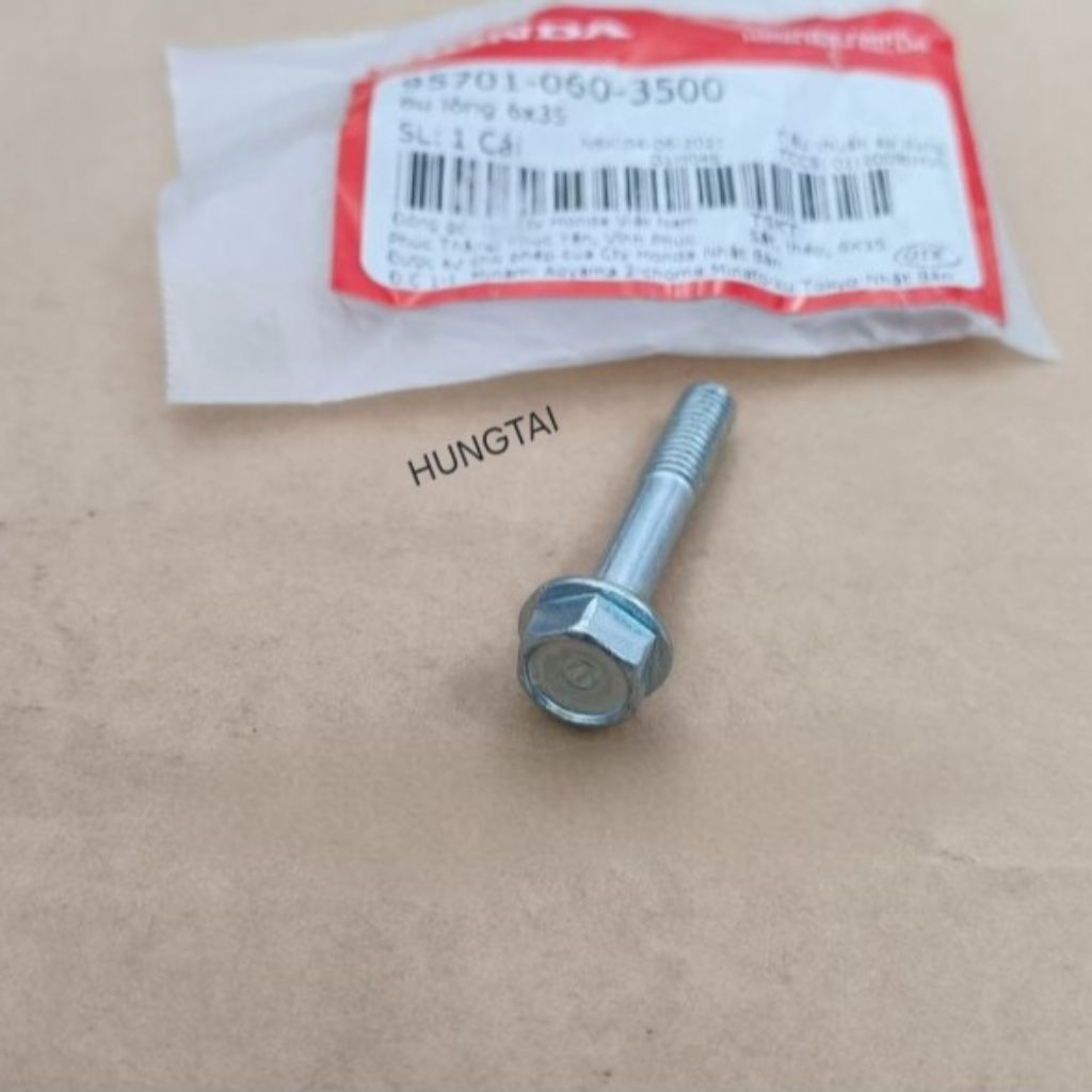 Ốc pass thắng má phanh đùm sau DREAM, WAVE, FUTURE... bu lông 6x35 zin 95701-060-3500 - Ảnh 2