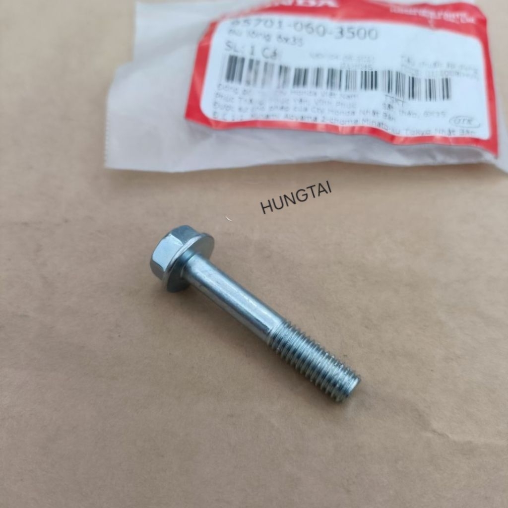 Ốc pass thắng má phanh đùm sau DREAM, WAVE, FUTURE... bu lông 6x35 zin 95701-060-3500 - Ảnh 4