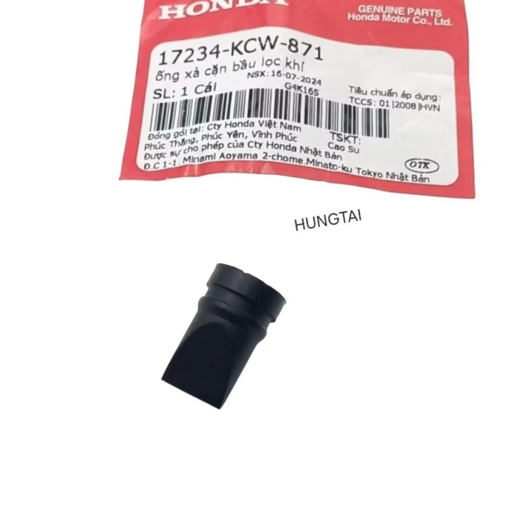 Ống cao su xã cặn đen, lọc gió WAVE A, RS, S100, RSX, FUTURE 125.... bao tử zin 17234-KWC-871 - Ảnh 2