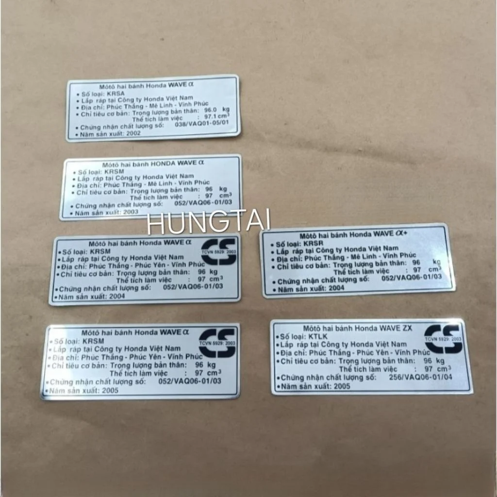 Tem thông số năm sản xuất xe WAVE ALPHA, ZX hộp xích cacte, gắp - Ảnh 4