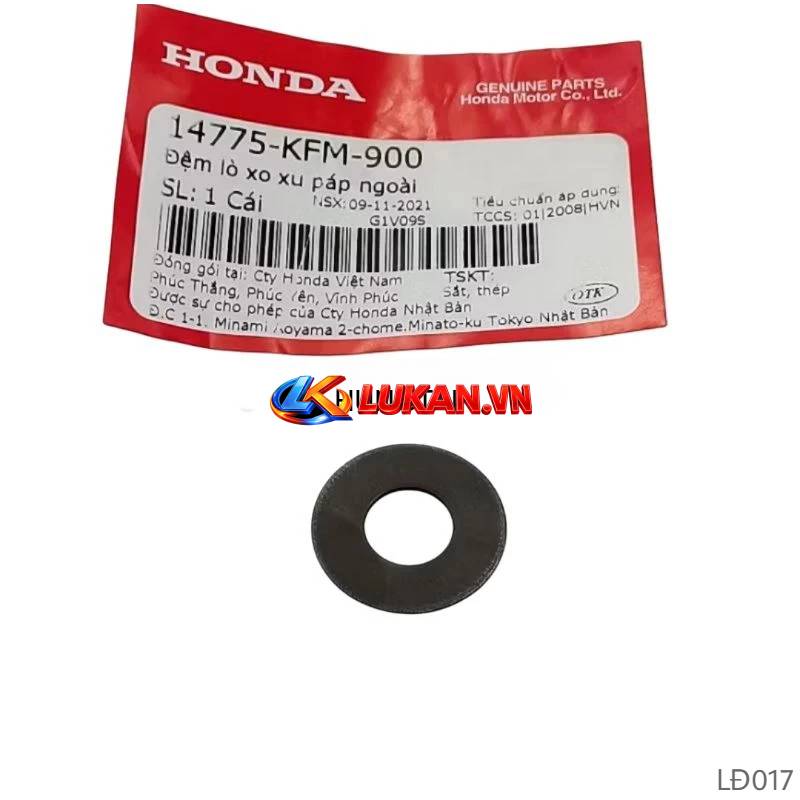Lông đền chân lò xo xupap DREAM, WAVE, FUTURE 1... đệm phẳng zin 14775-KFM-900