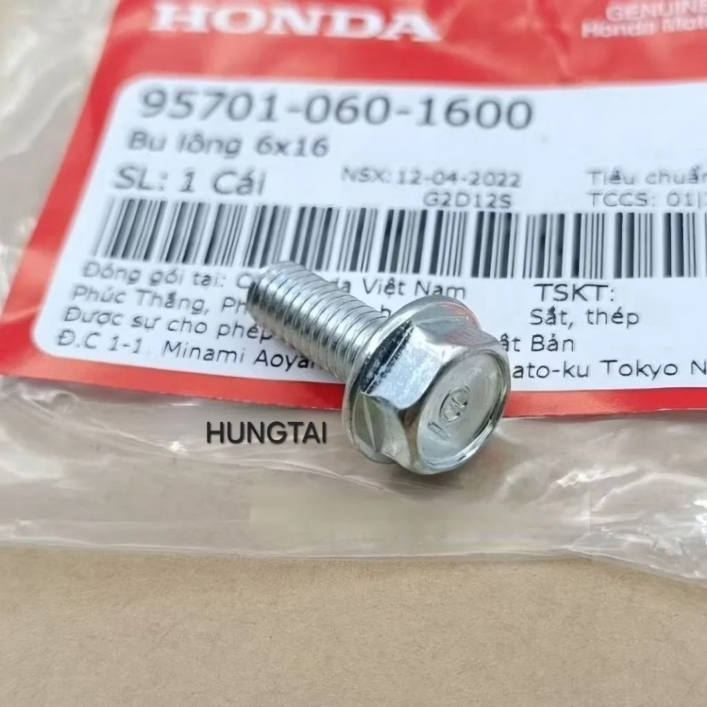 Ốc bắt cục sạc điện DREAM, WAVE, FUTURE... zin bu lông 6x16 95701-060-1600 - Ảnh 4