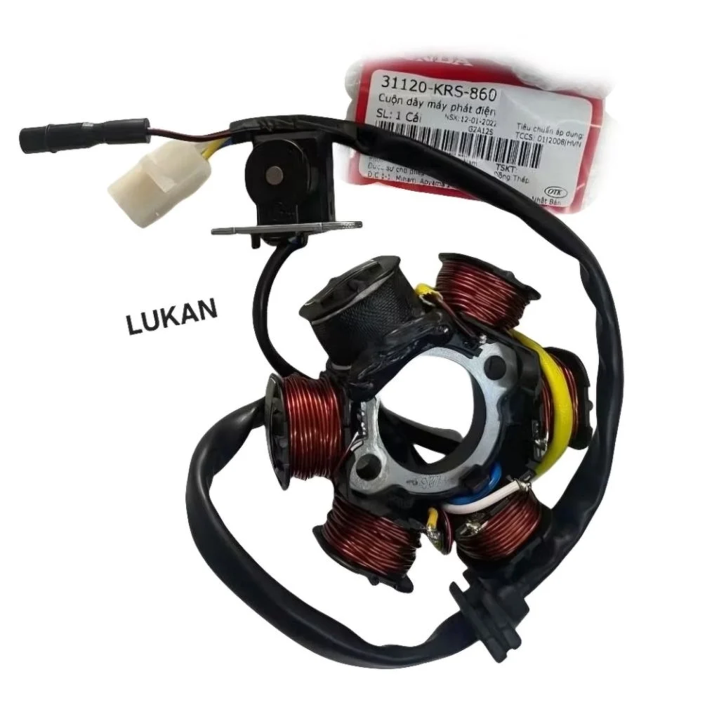 Cuộn lửa, dây máy phát điện WAVE Thái, ALPHA, ZX, FUTURE 1.... zin 6 cuộn 31120-KRS-860 - Ảnh 2