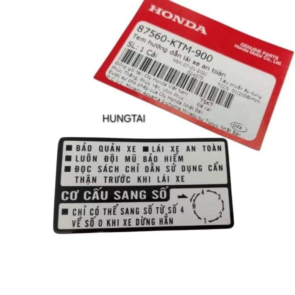 Tem hướng dẫn dán nhựa bợ cổ, bửng yếm DREAM, WAVE, FUTURE... zin 87560-KTM-900 - Ảnh 2
