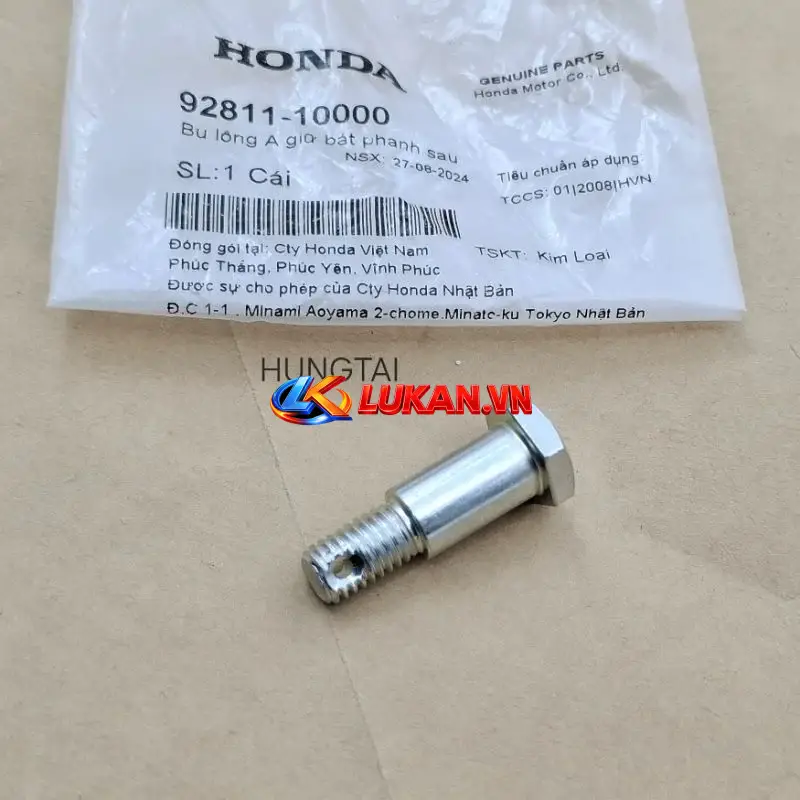 Ốc, bu lông cây chữ Y, má phanh dưới DREAM, WAVE, FUTURE...zin Honda 92811-10000