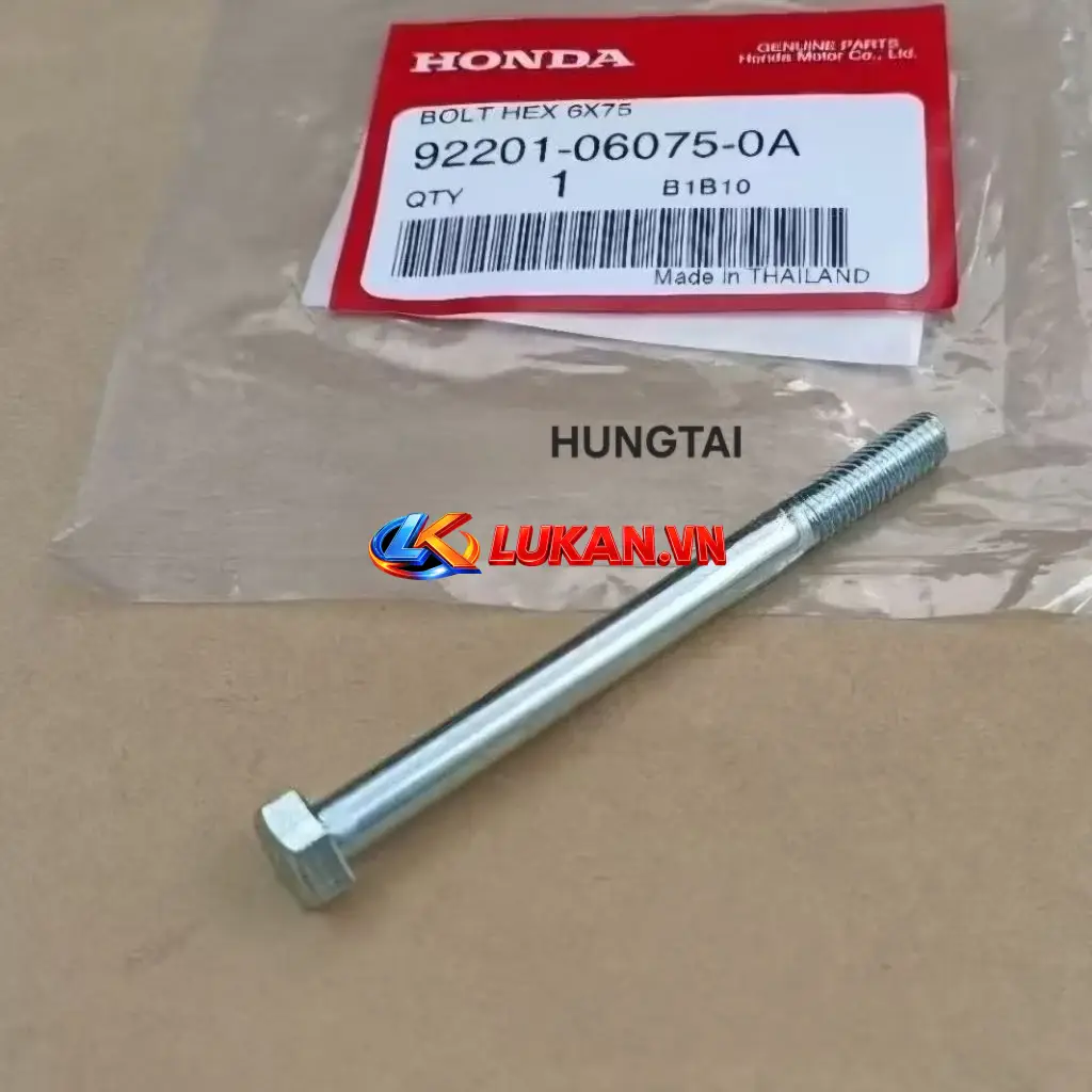 Ốc, bu lông nhựa bửng yếm xe DREAM zin Honda Thái 6x75 92201-06075-0A