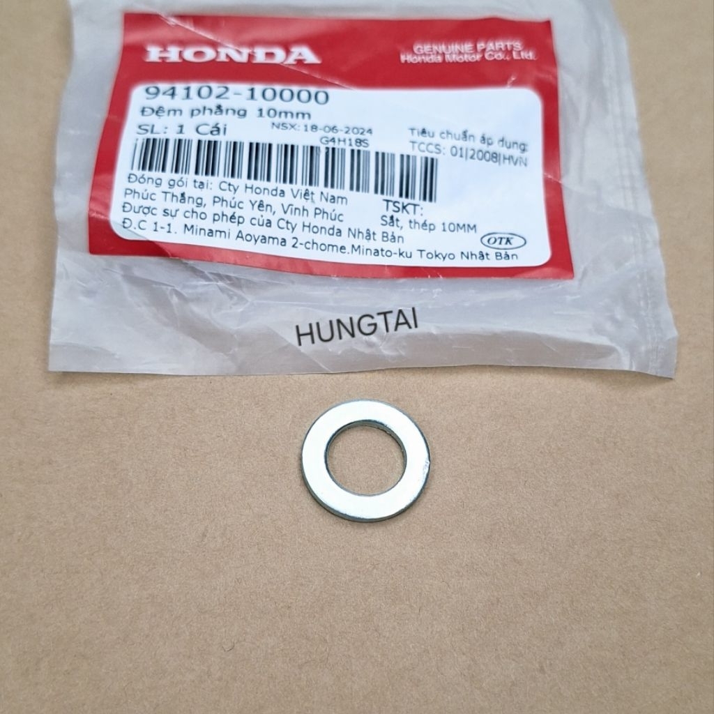Đệm phẳng, lông đền chốt khóa cổ xe DREAM... 10mm zin 94102-10000 - Ảnh 4