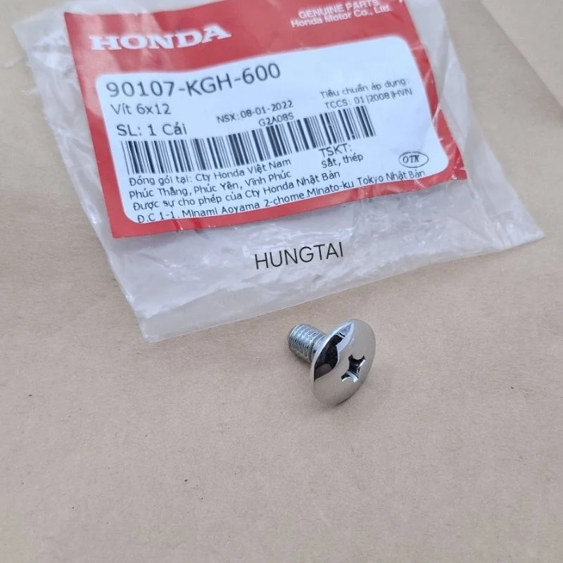 Ốc vít xi trắng nhựa dàn áo WAVE, FUTURE.... 6x12 zin Honda 90107-KGH-600 - Ảnh 4