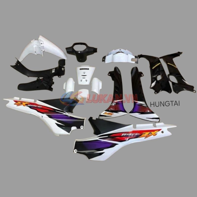 Bộ nhựa dàn áo, vỏ xe WAVE ZX Trắng cao cấp, hàng đẹp - Ảnh 3