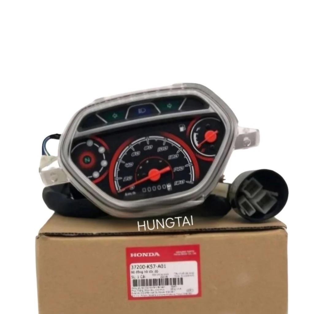 Cụm đồng hồ, công tơ mét WAVE BLADE 110, ALPHA... nền Đỏ zin Honda 37200-K57-A01