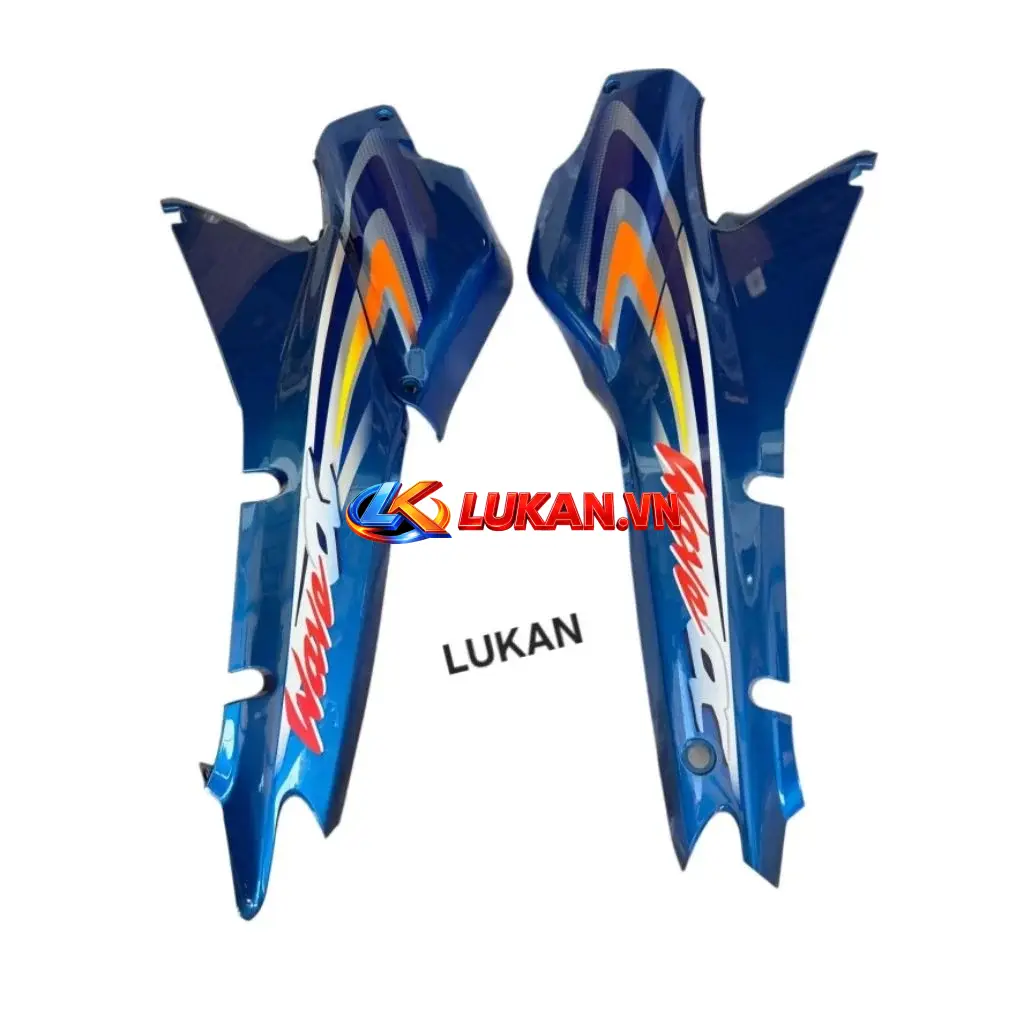 Cặp nhựa ốp vỏ thân sườn WAVE ALPHA đời đầu Xanh ngọc zin Honda