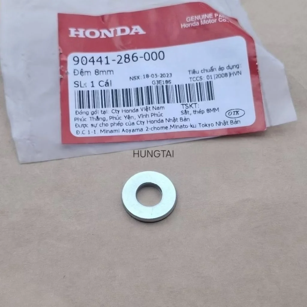 Đệm phẳng, lông đền đầu bò quylat FUTURE 2, NEO, MẬP, LED 125... 8mm zin 90441-286-000 - Ảnh 4