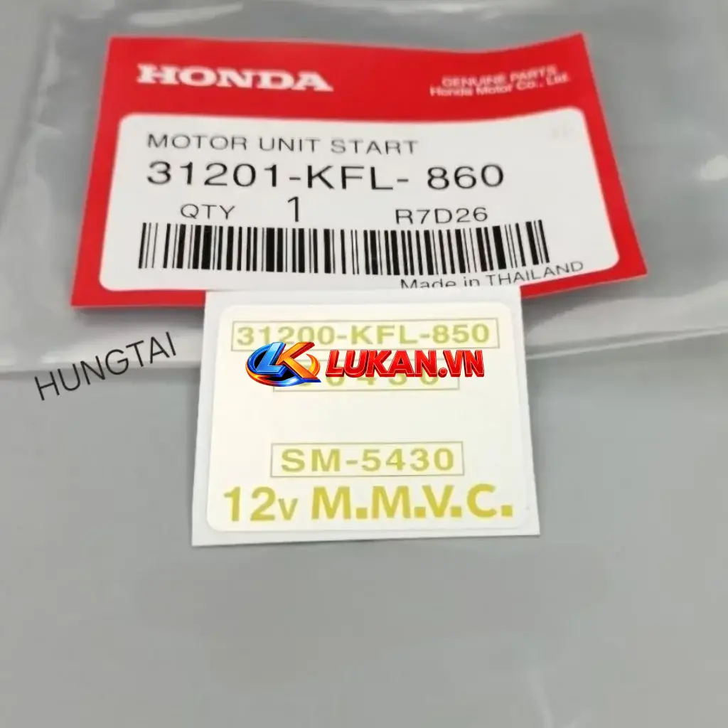 Tem thông số củ motor đề khởi động xe FUTURE 1 đời đầu zin 31200-KFL-850