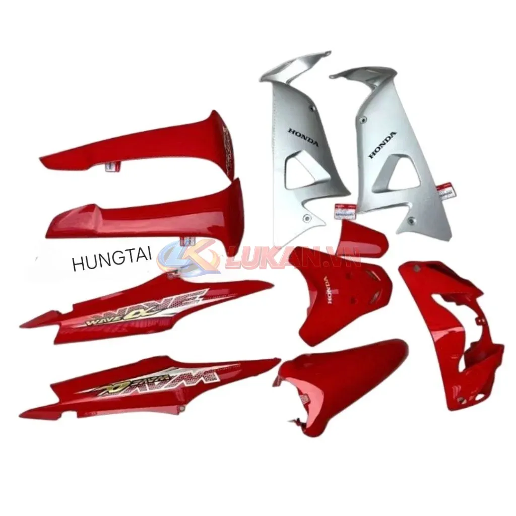 Bộ nhựa dàn áo, vỏ xe WAVE A, ALPHA 100... Đỏ zin chính hãng - Ảnh 3