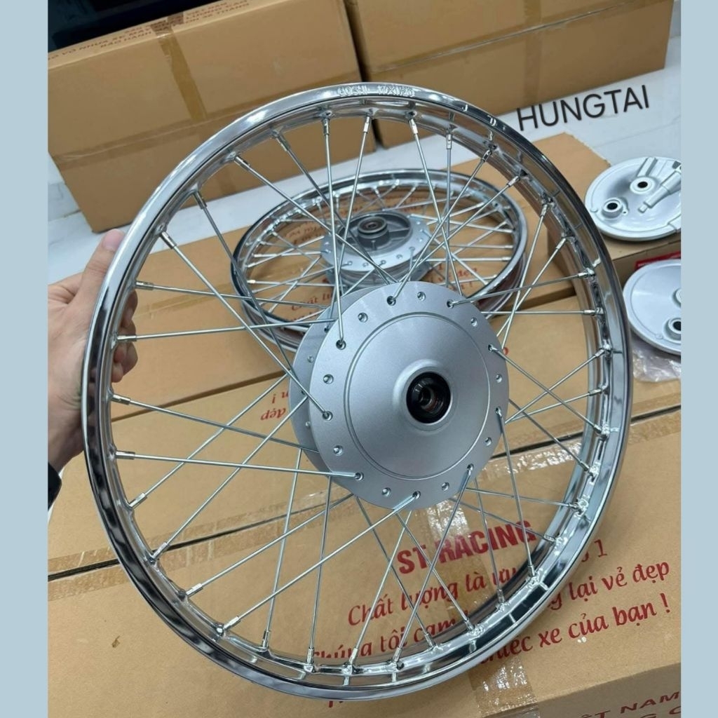 Bộ bánh căm đùm niềng Super DREAM, WAVE ALPHA đời đầu... vành zin Honda - Ảnh 2