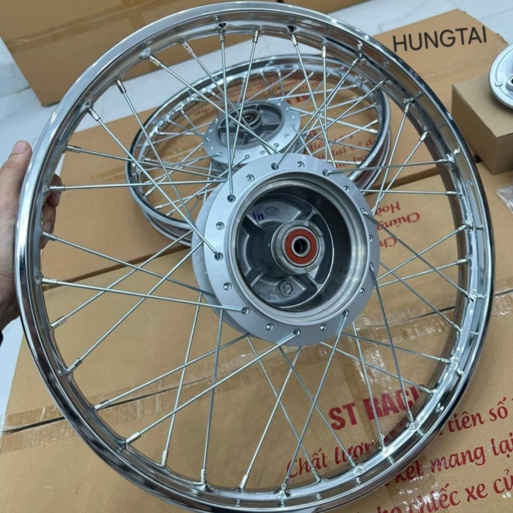 Bộ bánh căm đùm niềng Super DREAM, WAVE ALPHA đời đầu... vành zin Honda - Ảnh 3