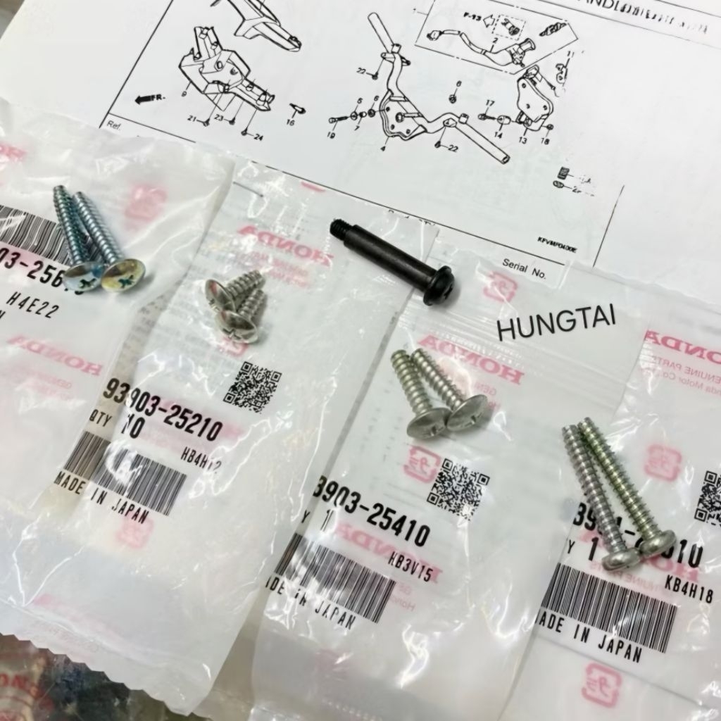 Bộ 9 ốc vít nhựa vỏ đầu đèn trước xe DREAM... zin Honda VN - Ảnh 2