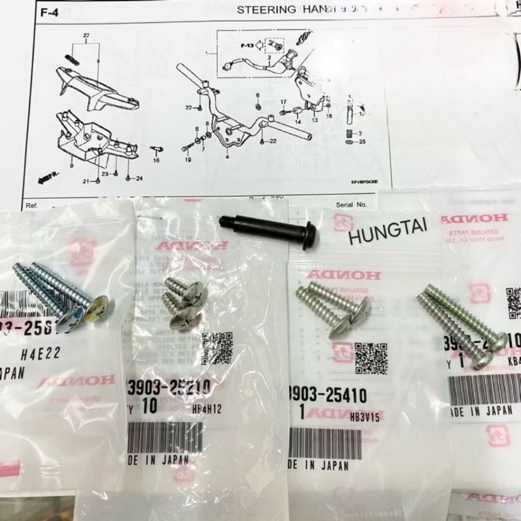 Bộ 9 ốc vít nhựa vỏ đầu đèn trước xe DREAM... zin Honda VN - Ảnh 4