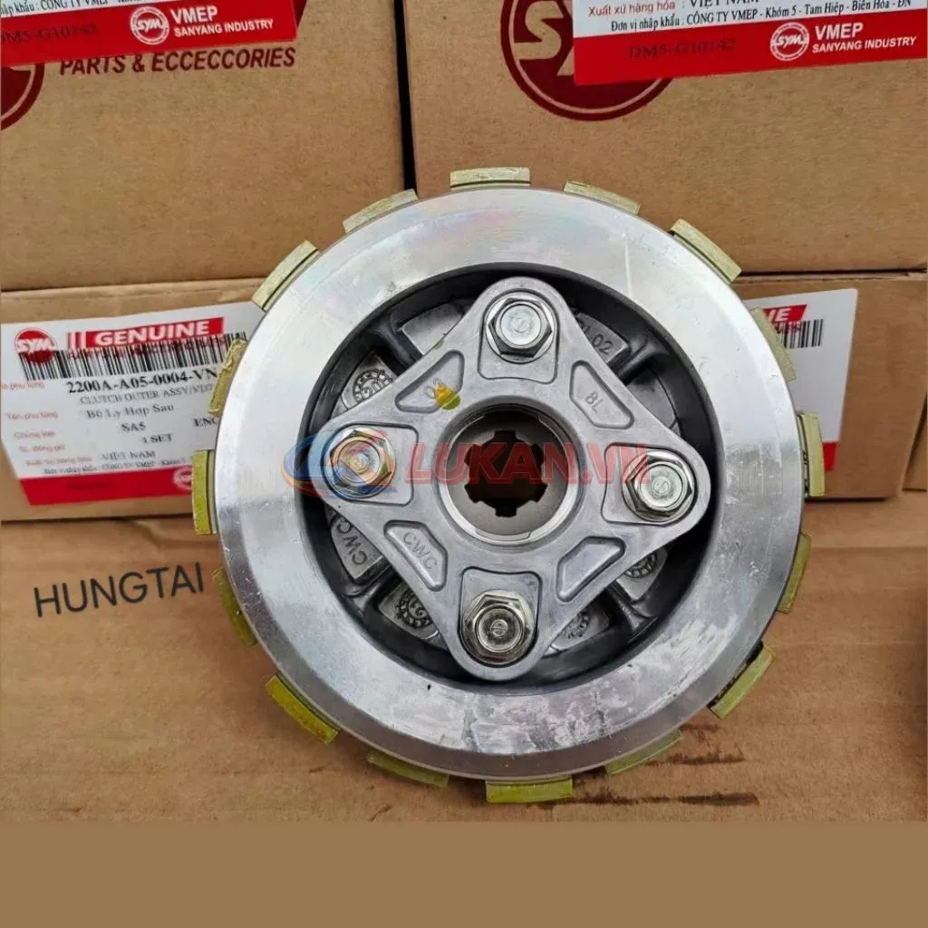 Cụm bố nồi côn sau, đế nhôm SYM xe DREAM, WAVE.... zin - Ảnh 3