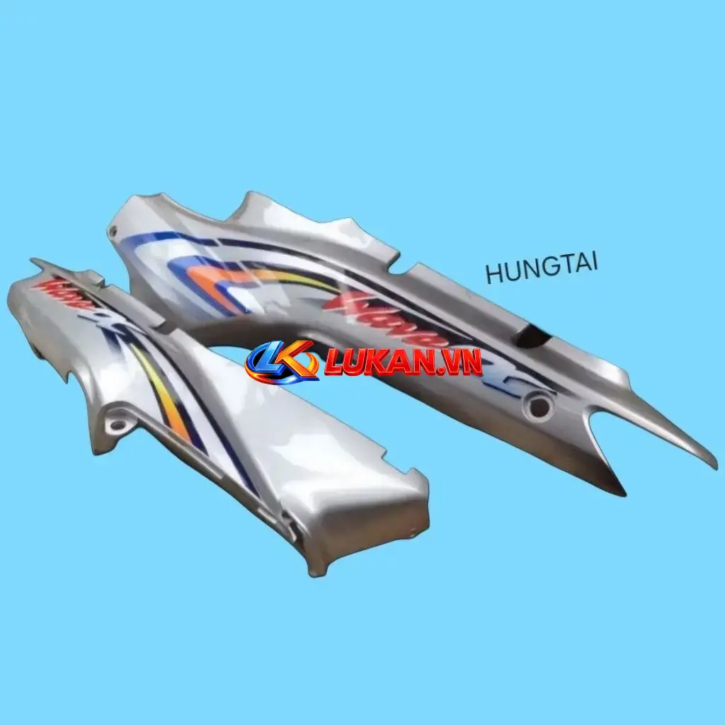 Cặp nhựa ốp vỏ thân sườn WAVE ALPHA đời đầu Bạc zin Honda