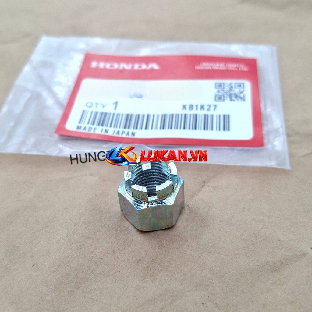 Ốc, tán đùm cốt bánh xe CUB.... 10mm khía rảnh cao