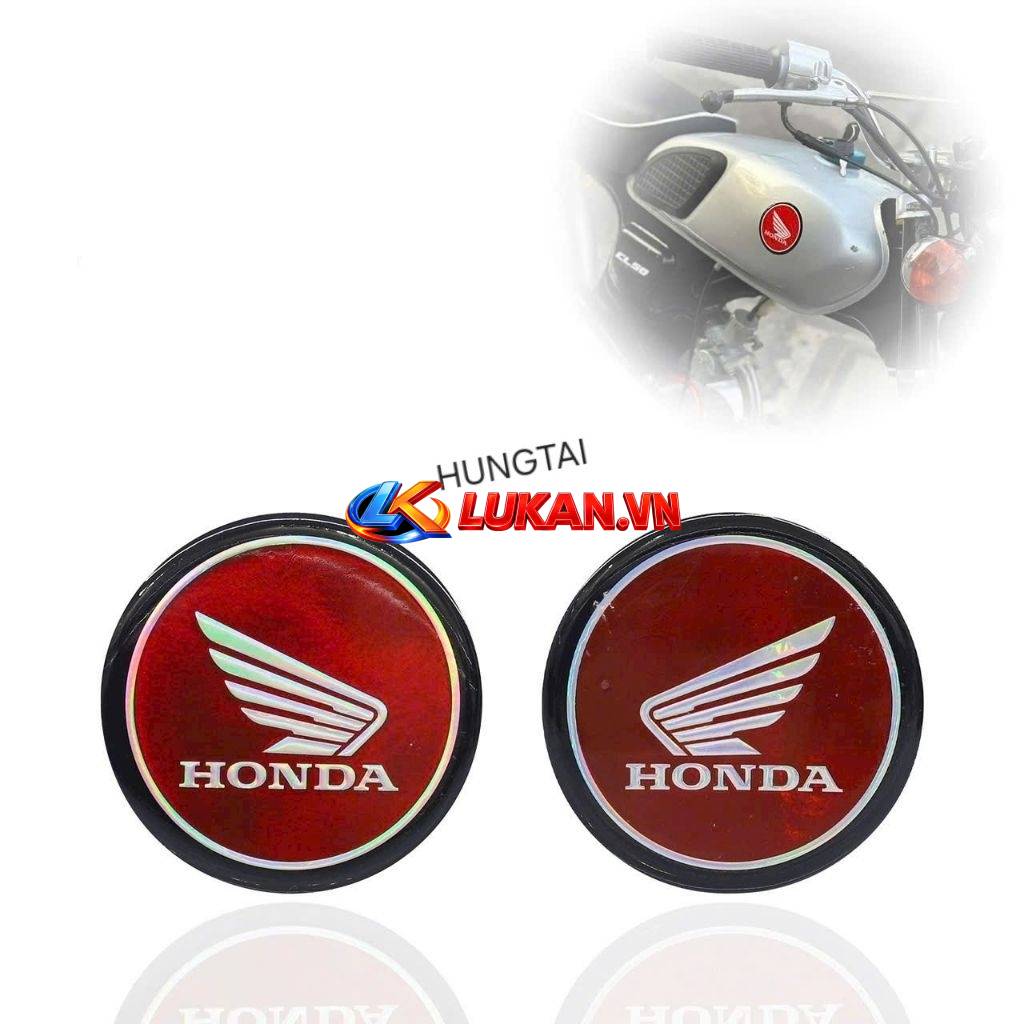 2 Tem logo tròn cánh chim thùng bình xăng xe CL 50... đỏ