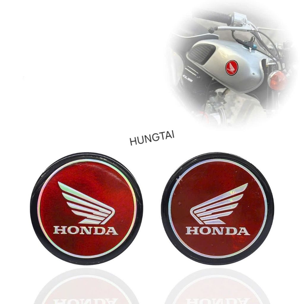 2 Tem logo tròn cánh chim thùng bình xăng xe CL 50... đỏ - Ảnh 3
