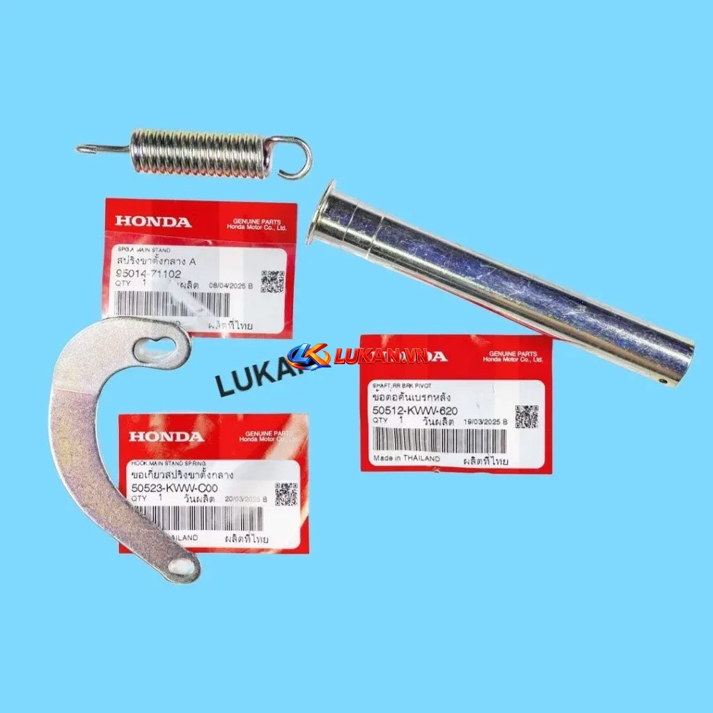 Bộ 3 móc lò xo, cốt chân chống đứng WAVE S110, RSX, BLADE, ALPHA 110... zin - Ảnh 5
