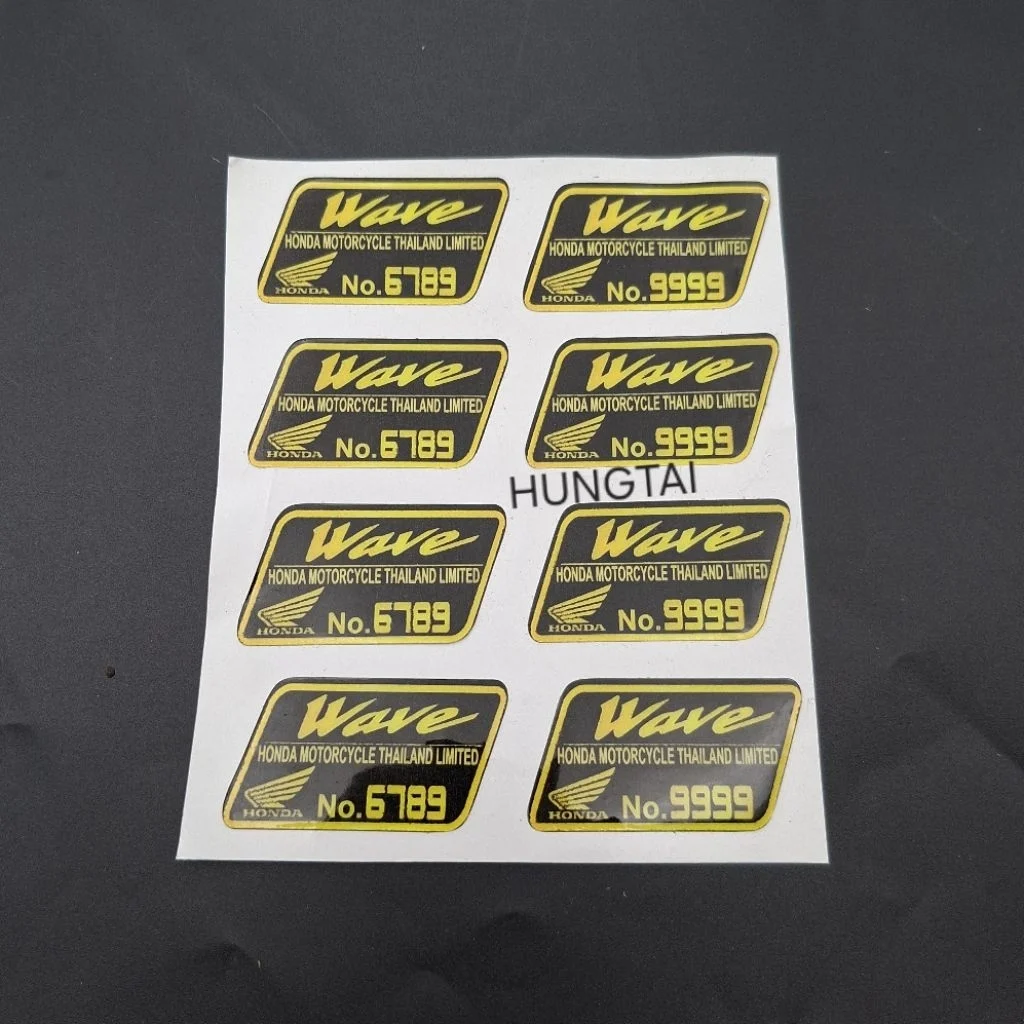 1 tem thông số vàng dán nhựa đầu xe WAVE.... trang trí - Ảnh 3