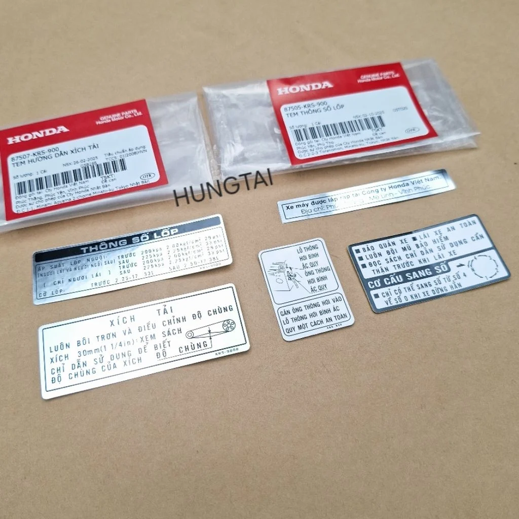 Bộ 5 tem dán thông số xe WAVE ALPHA, ZX đời đầu zin Honda - Ảnh 2