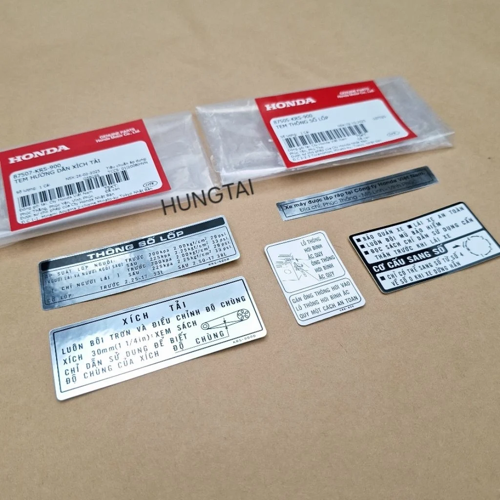 Bộ 5 tem dán thông số xe WAVE ALPHA, ZX đời đầu zin Honda - Ảnh 3