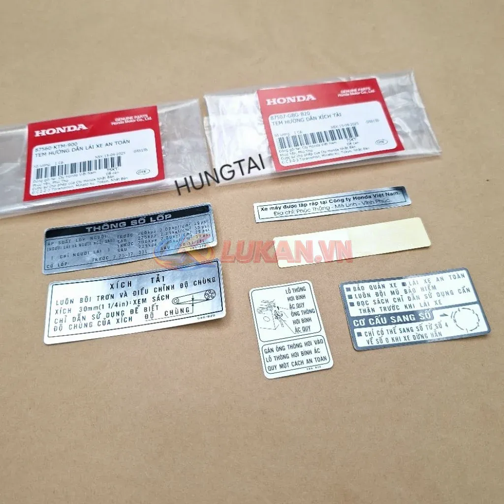 Bộ 6 tem dán thông số xe Super DREAM Việt đời đầu zin Honda - Ảnh 2