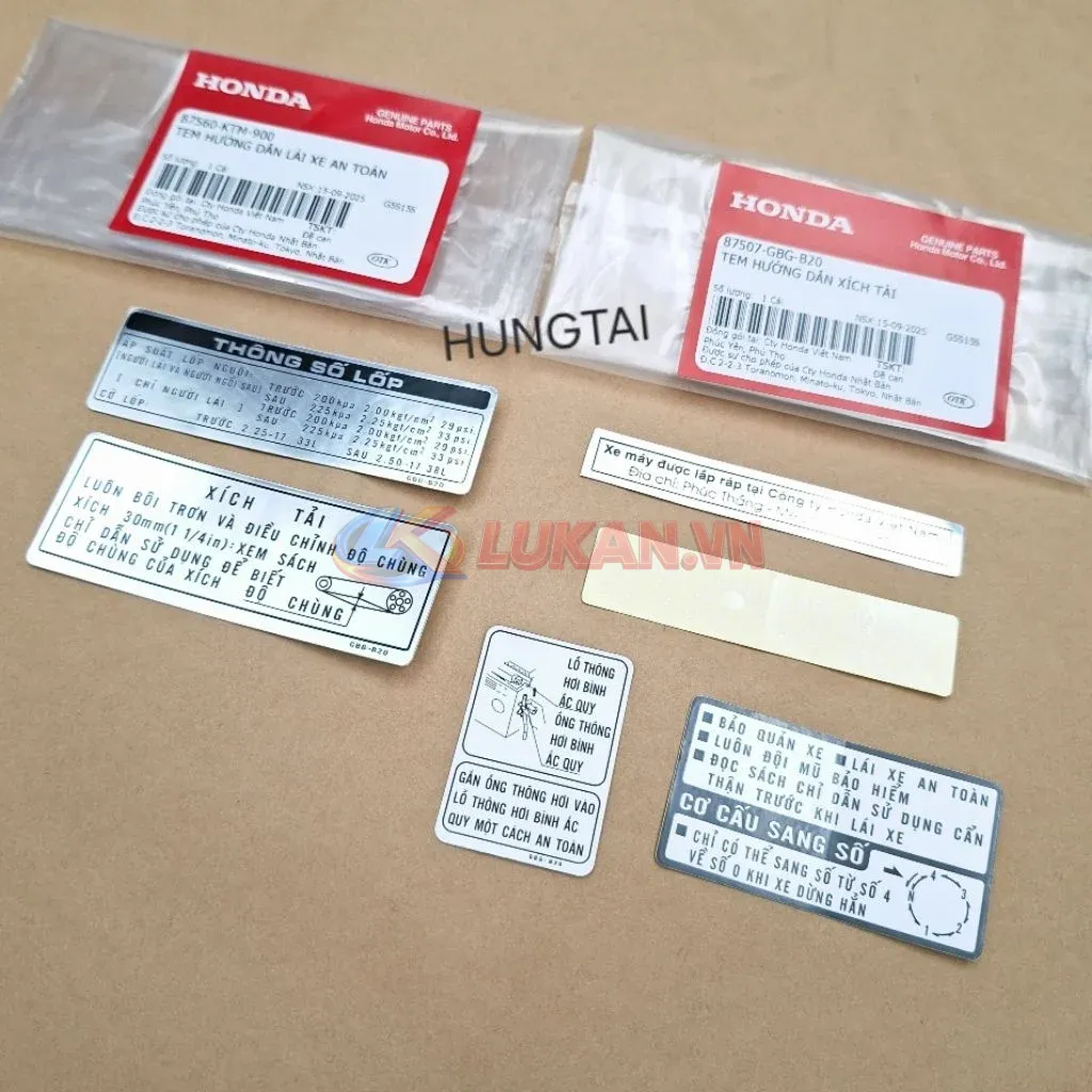 Bộ 6 tem dán thông số xe Super DREAM Việt đời đầu zin Honda - Ảnh 3