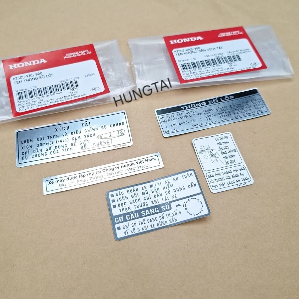 Bộ 5 tem dán thông số xe WAVE ALPHA, ZX đời đầu zin Honda - Ảnh 4